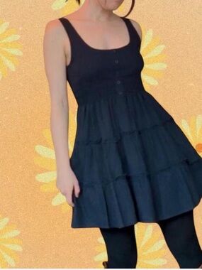 Black Babydoll Dress - 100% cotton. Unbranded